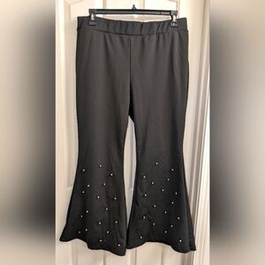 3XL Shein Curve Black Stretch Flare Embellished Pants